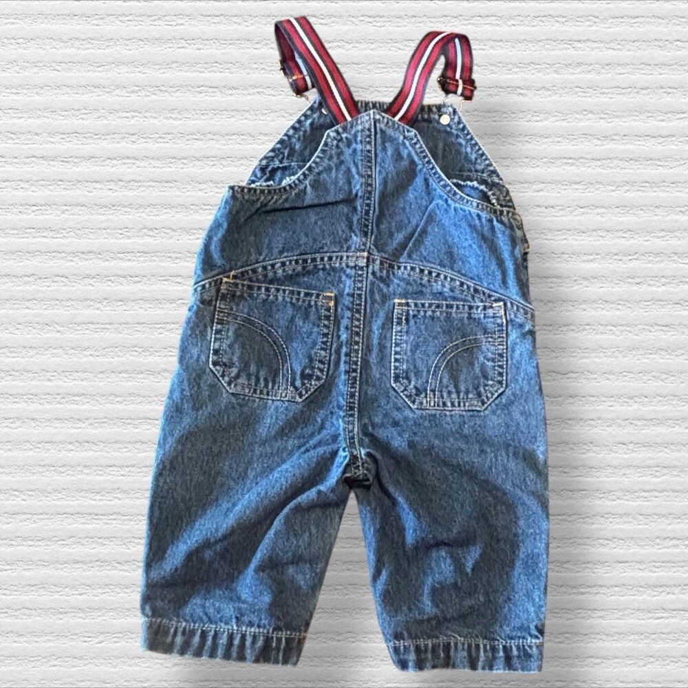 Vintage Baby Football Overalls Size 3/6 Months Baby Q Red & Blue - Picture 3 of 4